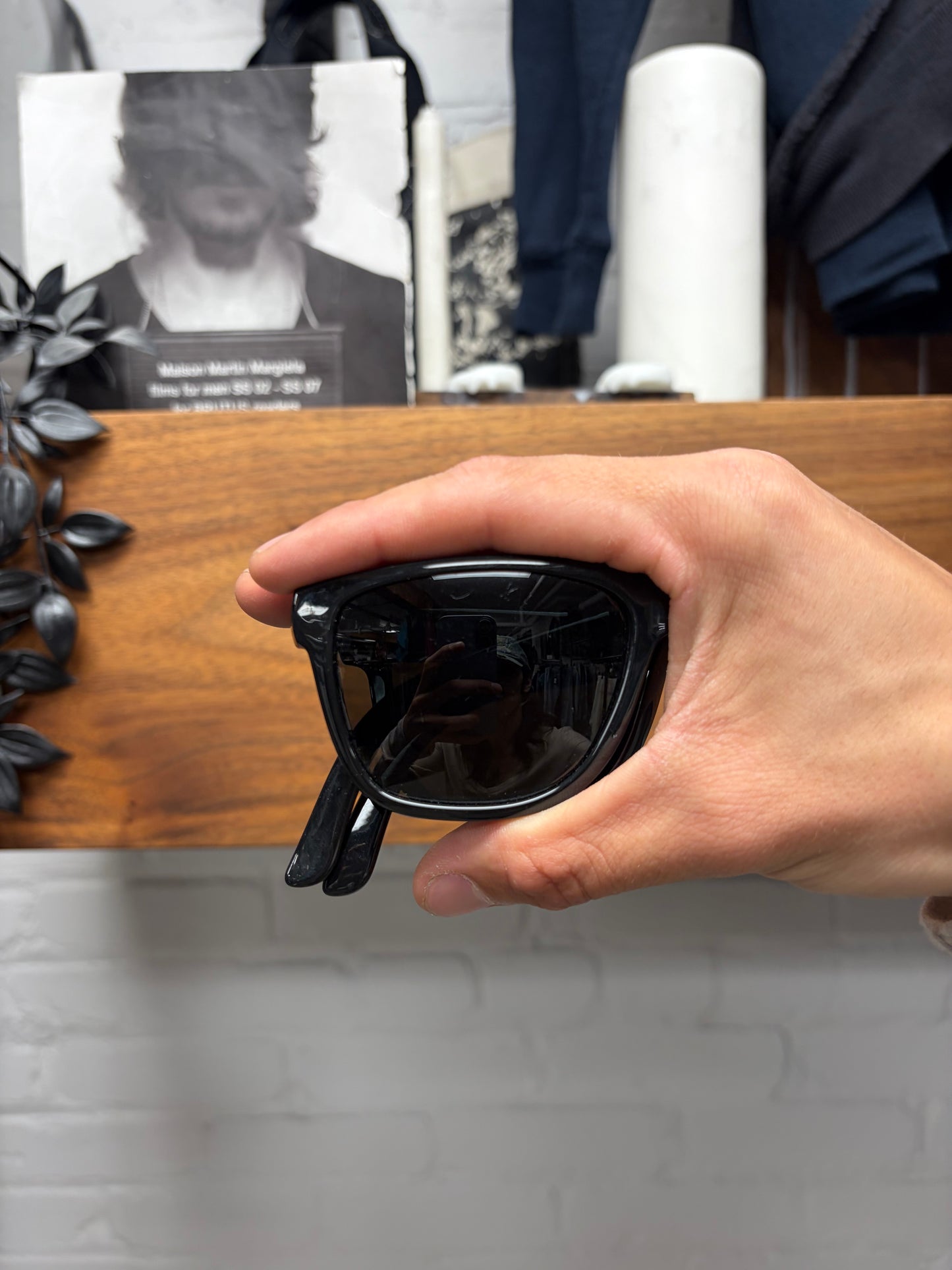 Burberry ‘Foldable’ Black Wayfarer Engraved Logo Sunglasses
