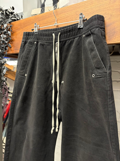 AW2022 Rick Owens ‘Strobe’ Mainline ‘Geth Bela’ Black Wide Drawstring Pants