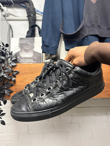 Balenciaga ‘Arena’ Black Leather Low Top Sneakers