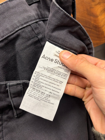 Acne Studios ‘Pointal’ Cotton Canvas Grey Wide Leg Cargo Pants