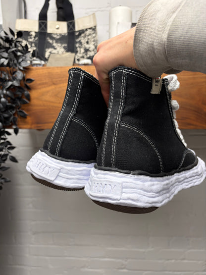 Mihara Yasuhiro ‘Melted Sole’ Black Canvas High Top Sneakers