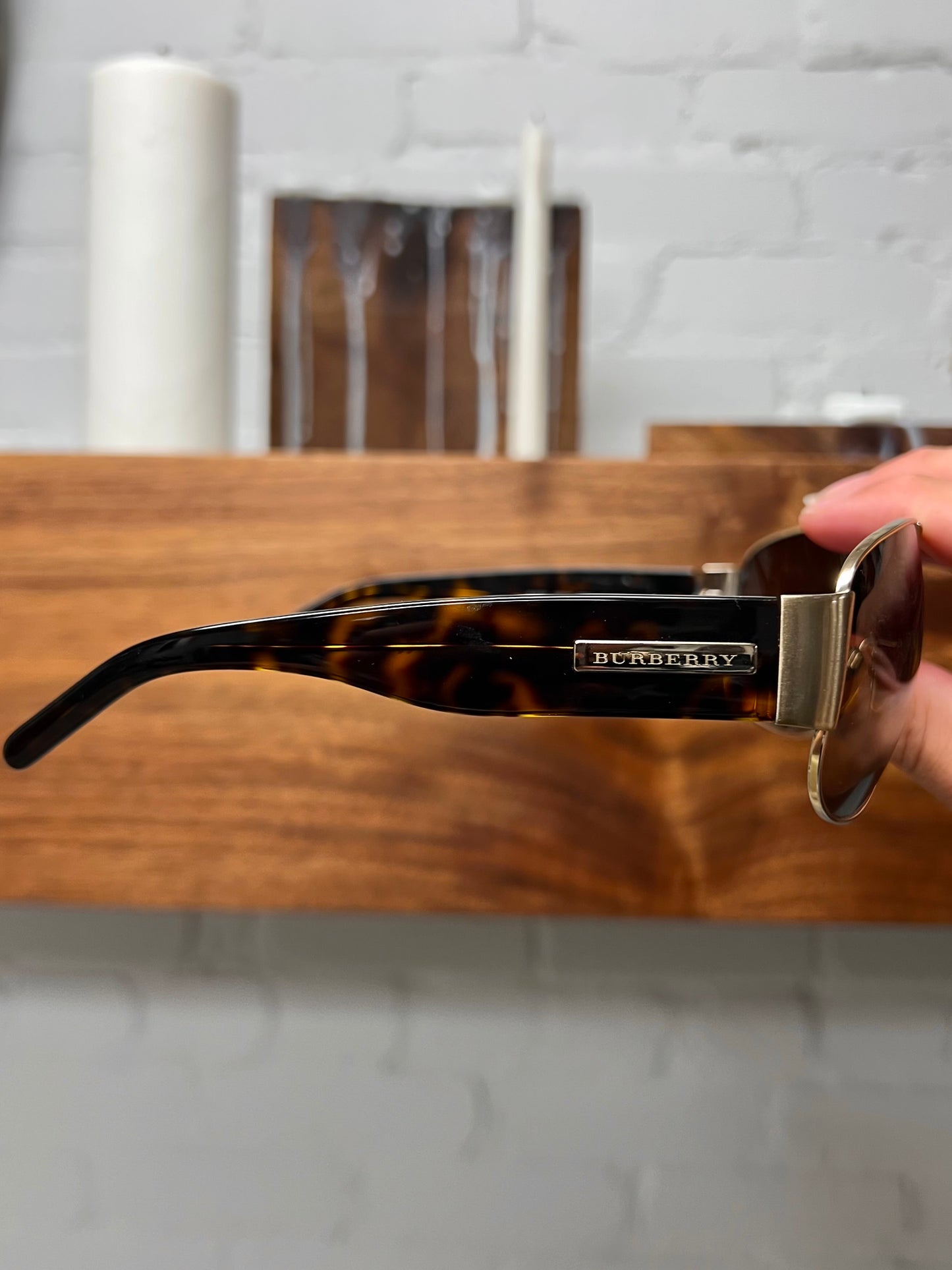 Burberry Tortoiseshell Aviator Sunglasses