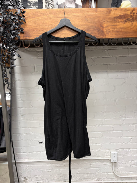 Rick Owens Mainline Ribbed Black Tank Top