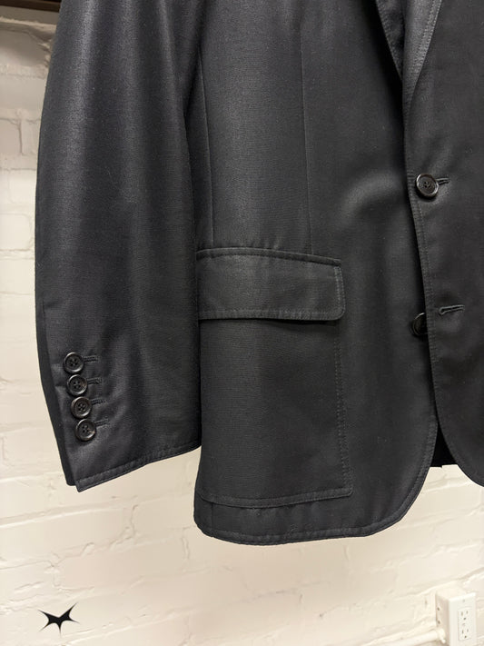 SS2007 Dior Homme by Hedi Slimane ‘We Look Good Together’ Waxed Cotton Black Blazer