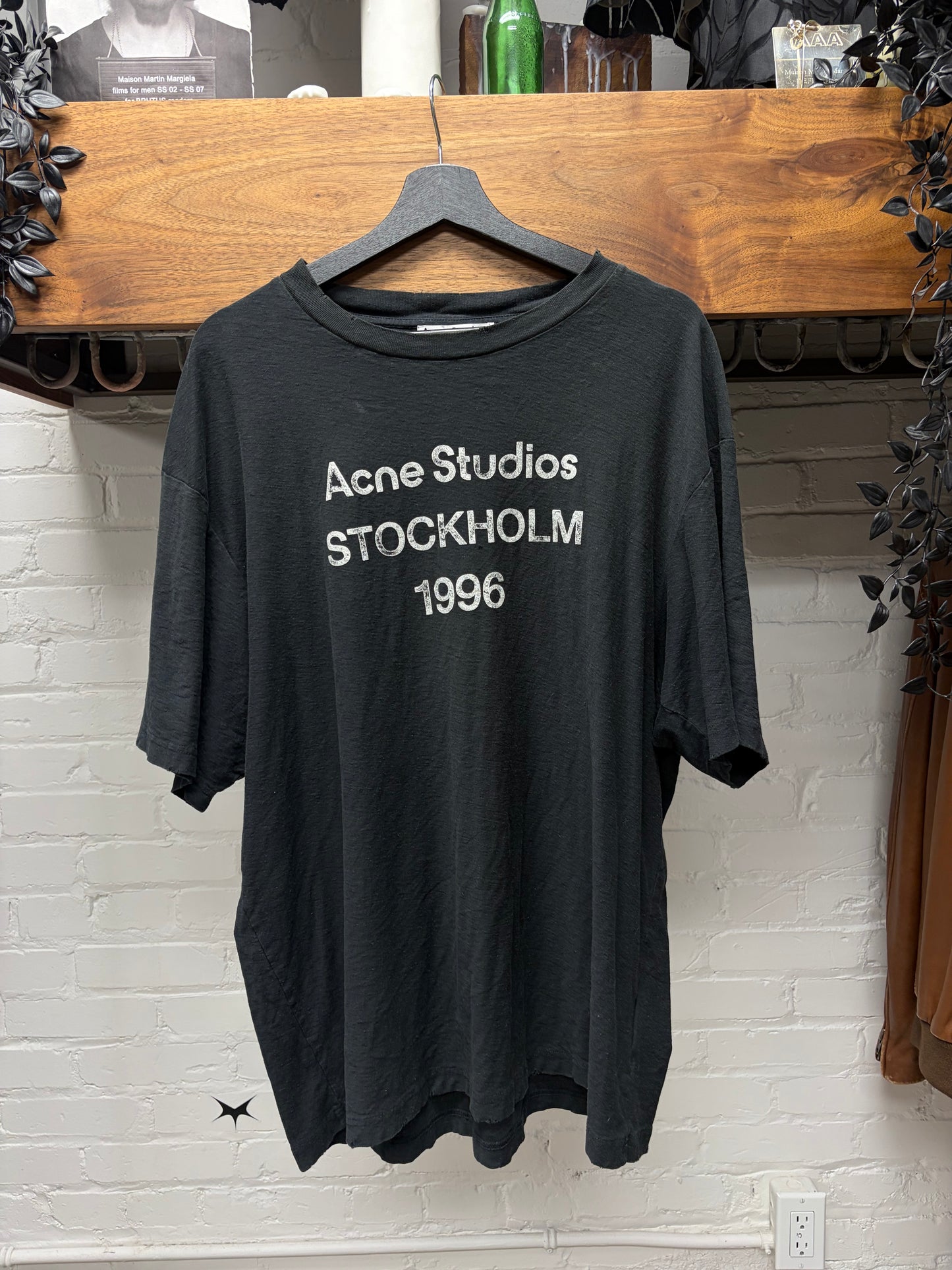 Acne Studios ‘Stockholm Logo’ Distressed Black T-Shirt