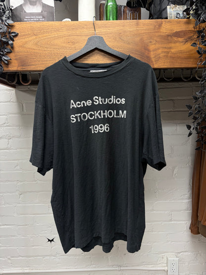 Acne Studios ‘Stockholm Logo’ Distressed Black T-Shirt