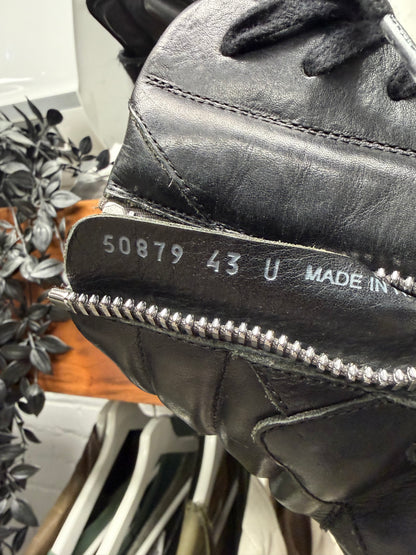 Rick Owens ‘Double Bumper’ Black Geobasket Leather High Top Sneakers