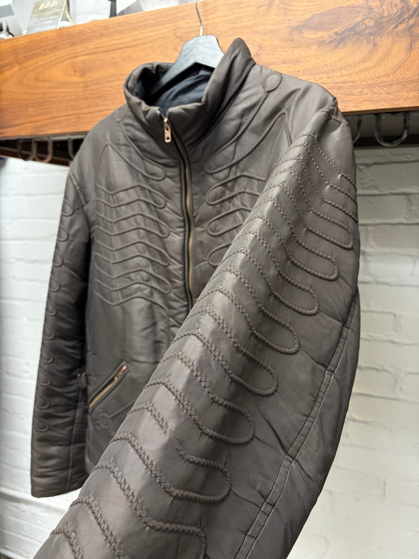 AW1998 Issey Miyake ‘Exoskeleton’ Ribbed Brown Padded Jacket