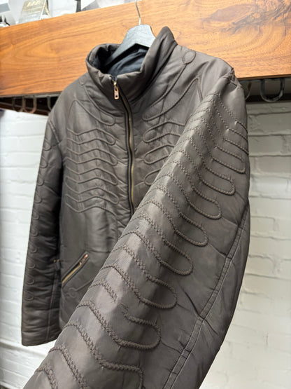 AW1998 Issey Miyake ‘Exoskeleton’ Ribbed Brown Padded Jacket