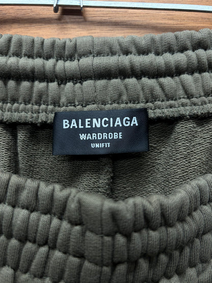 2022 Balenciaga ‘Campaign Logo’ Forest Green Wide Leg Sweatpants