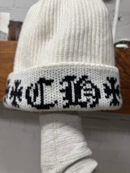 Chrome Hearts ‘Big Daddy’ White CH Logo Cashmere Beanie