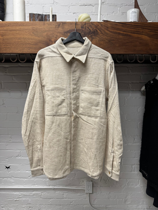 Rick Owens Mainline ‘Natural’ Tan Corduroy Work Shirt