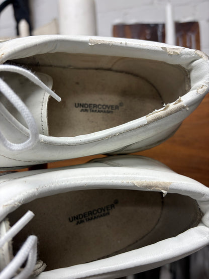 Undercover ‘Chaos’ Platform Sole White Patent Leather Low Top Sneakers