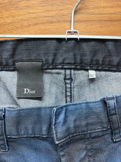 2014 Dior Homme by Kris Van Assche ‘Black n’ Blue’ Washed Skinny Jeans