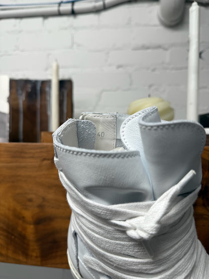 Kris Van Assche ‘Multi-Lace’ White Leather High Top Sneakers