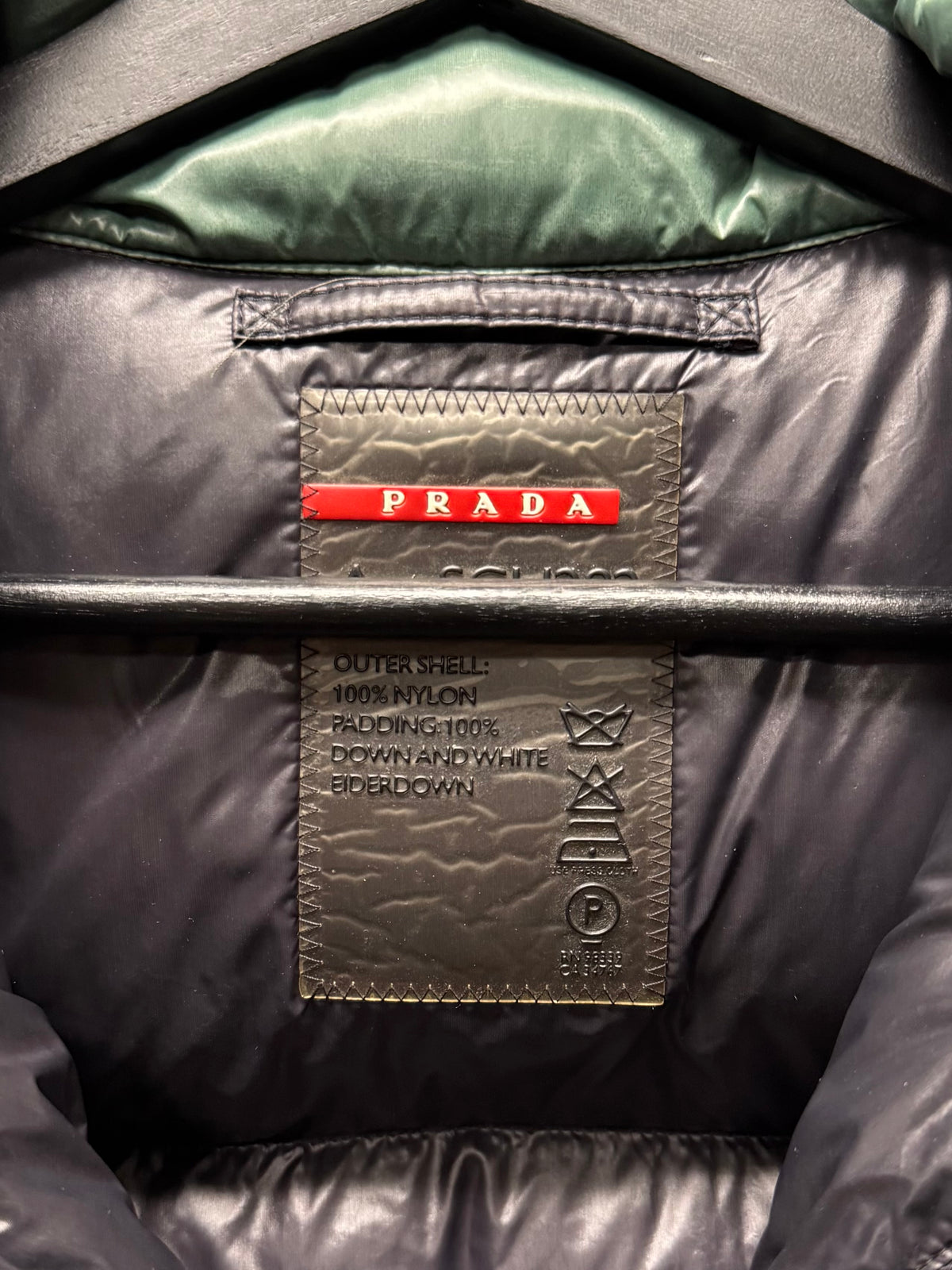 Prada Re-Nylon ‘Saffiano Logo’ Green Down Filled Puffer Vest