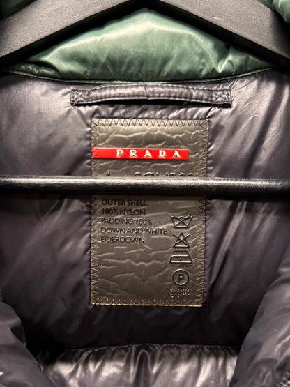 Prada Re-Nylon ‘Saffiano Logo’ Green Down Filled Puffer Vest
