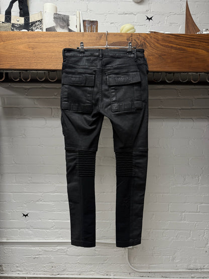 2017 Rick Owens ‘Memphis Cut’ Matte Black Waxed Skinny Denim