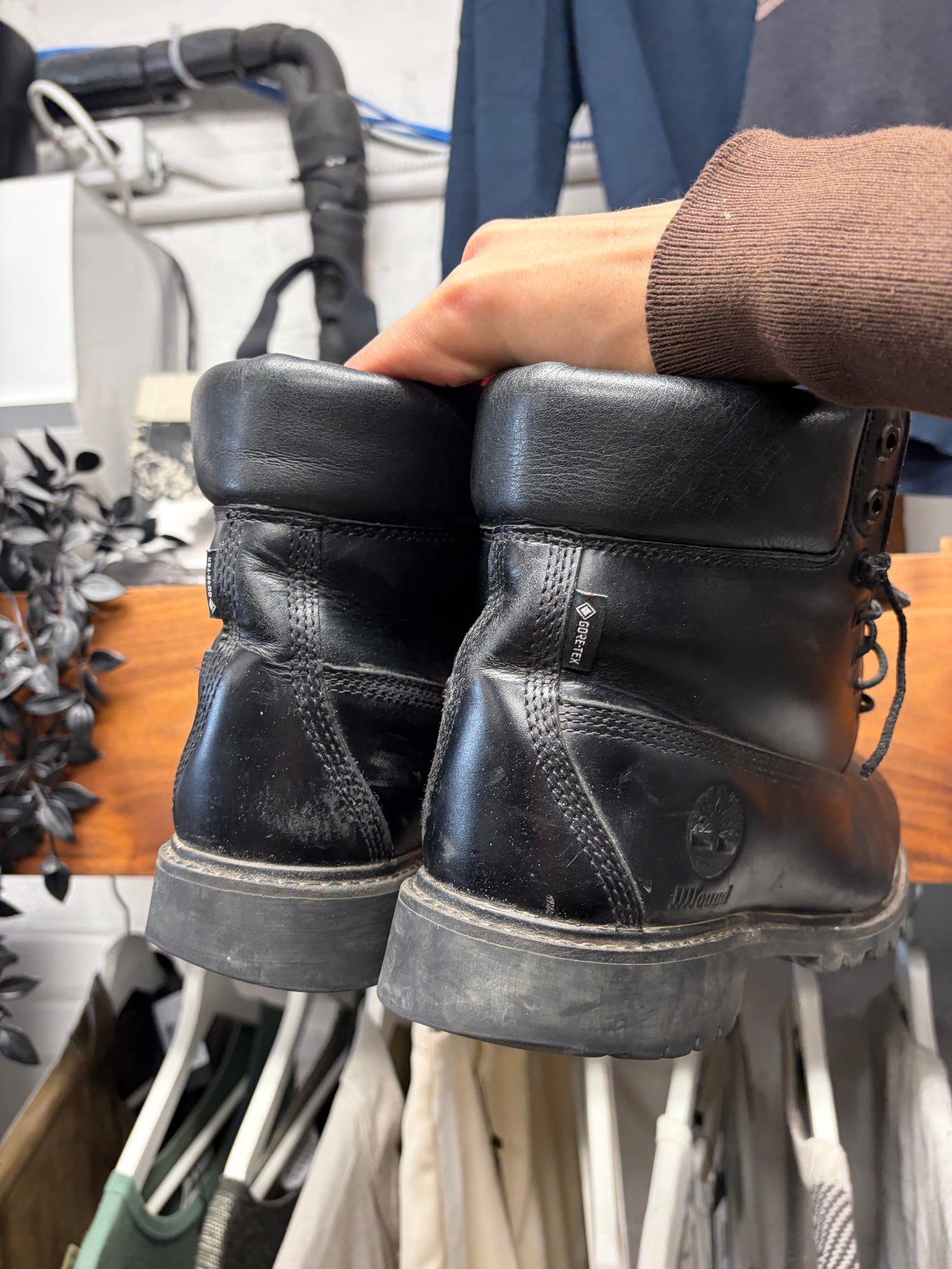 JJJJound x Timberland Black Patent Leather Boots