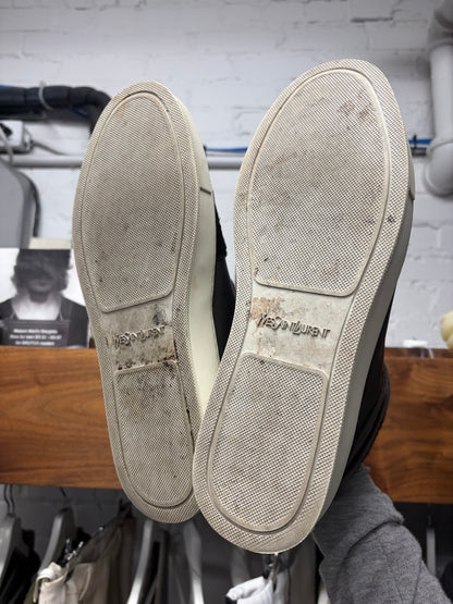 2000s Saint Laurent Pony Hair/Brown Leather YSL Court High Top Sneakers
