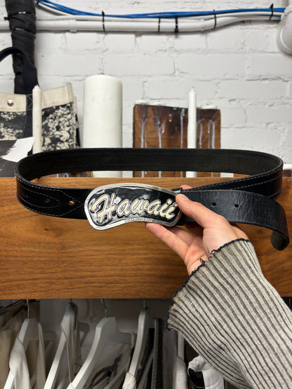 SS2005 Dsquared2 ‘Hawaii’ Tropical Buckle Leather Belt