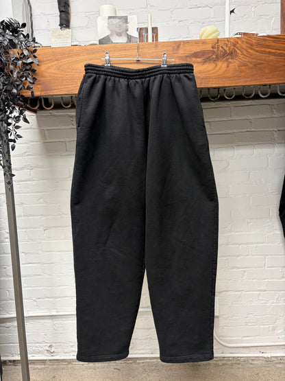 2021 Balenciaga Heavy Black Terry Cotton Relaxed Drawstring Sweatpants