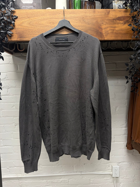 AW2024 Professor.E Combed Cotton/Wool ‘Paint Splattered’ Grey Knit Sweater