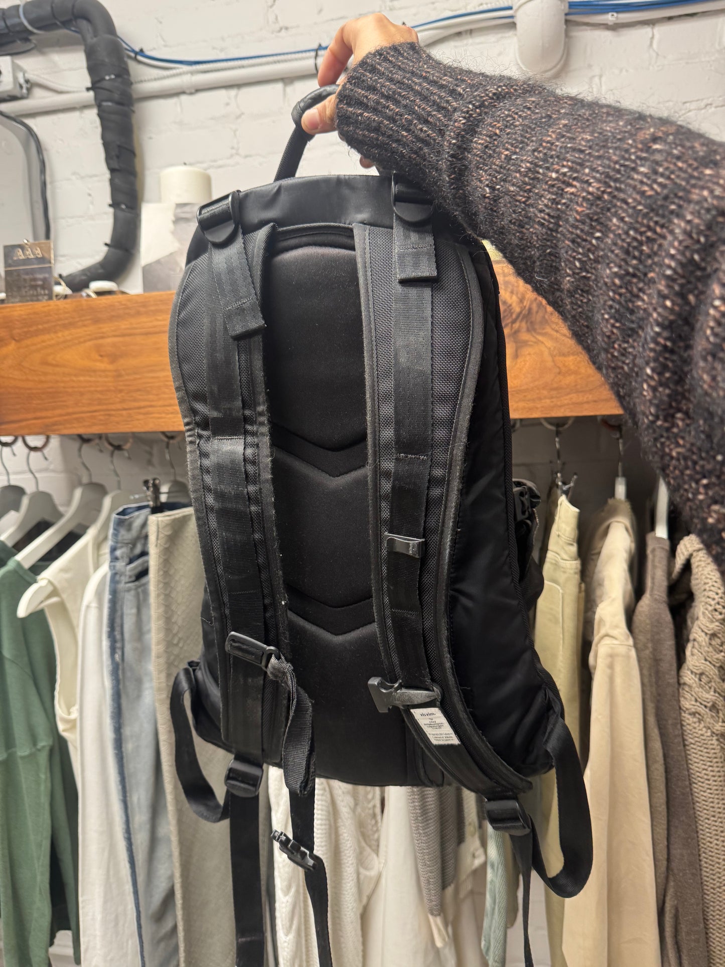 Visvim ‘20L’ Black Calf Leather/Cavas Hiking Backpack