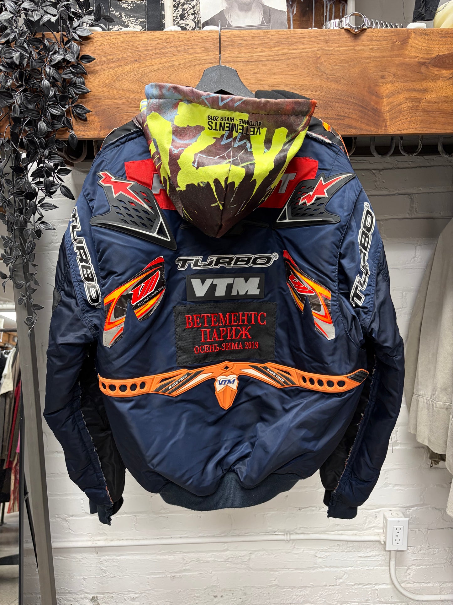 AW2019 Vetements x Alpha Industries ‘Racing’ Moto Patched Bomber Jacket