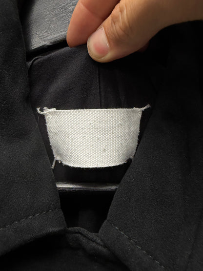 AW2005 Maison Margiela ‘Padded Shoulder’ Black Moleskin Double Breasted Coat