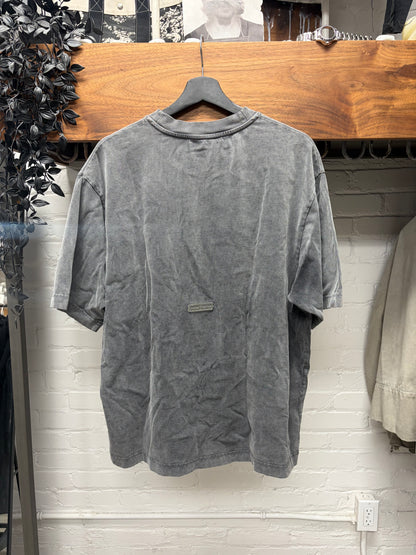 Acne Studios ‘Patch Logo’ Stone Washed Grey Oversized T-Shirt