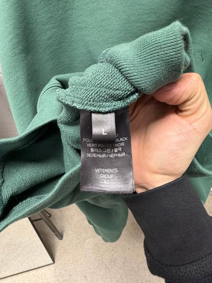 Vetements ‘Polezi’ Dropped Shoulder Oversized Green Sweatshirt