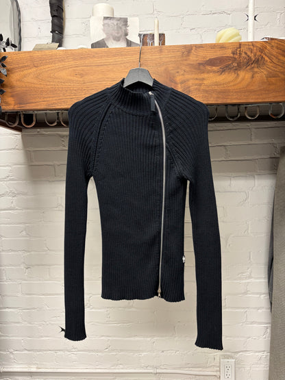 Vintage Jean Paul Gaultier ‘JPG’ Ribbed Asymmetrical Zip Sweater