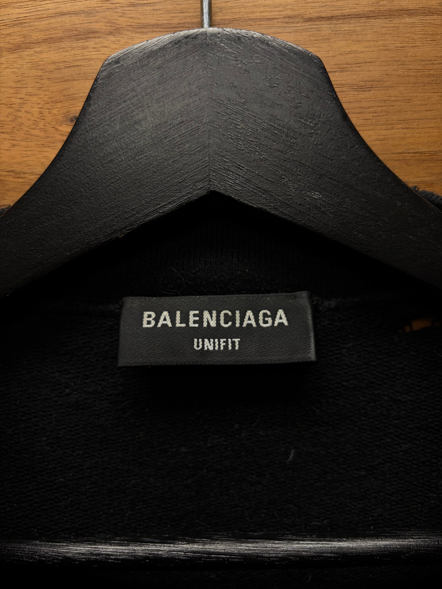 2021 Balenciaga Distressed Cotton ‘Paris’ Black/Orange Logo Sweatshirt
