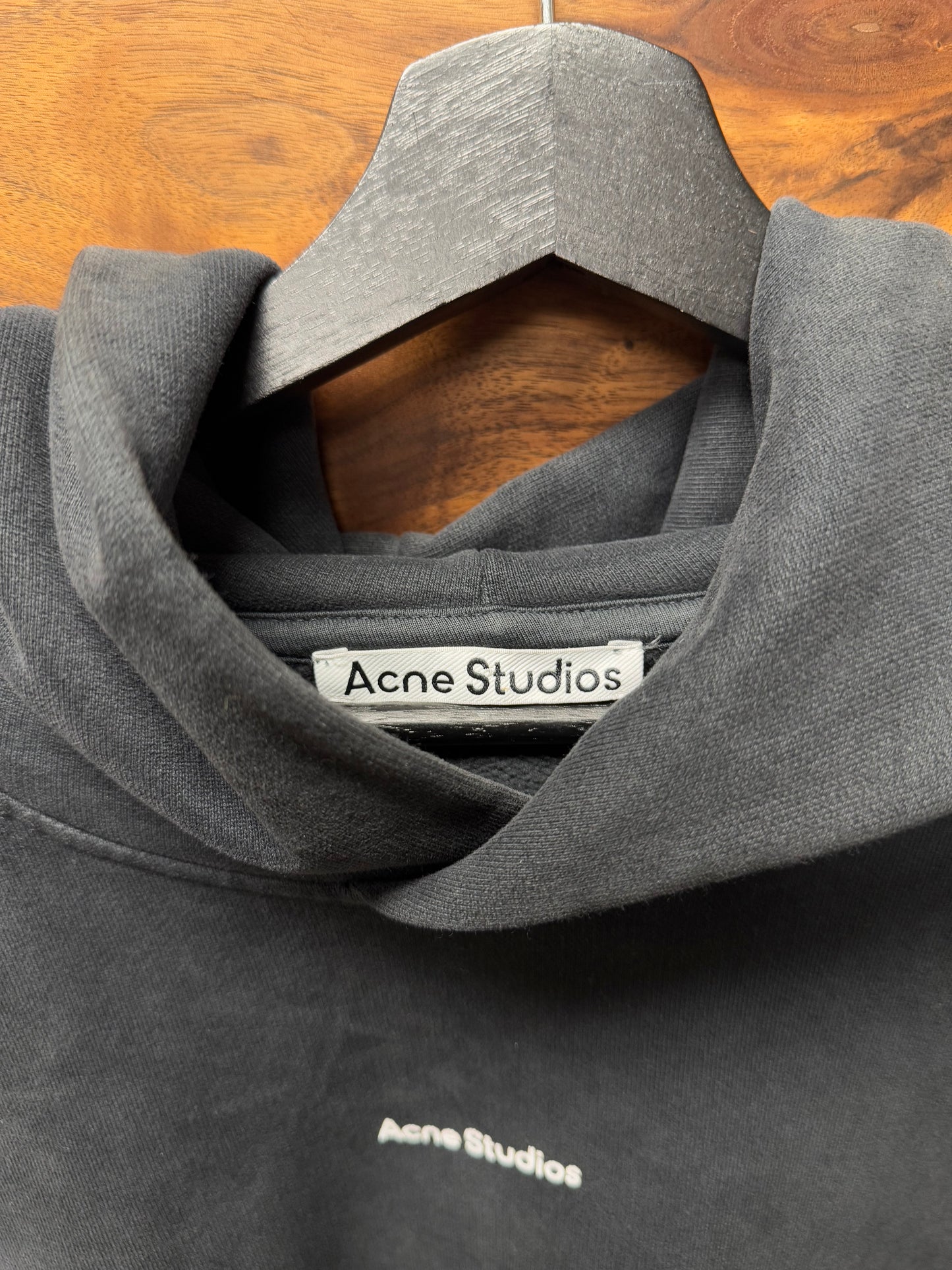 Acne Studios ‘Simple Logo’ Heavy Cotton Black Pullover Hoodie