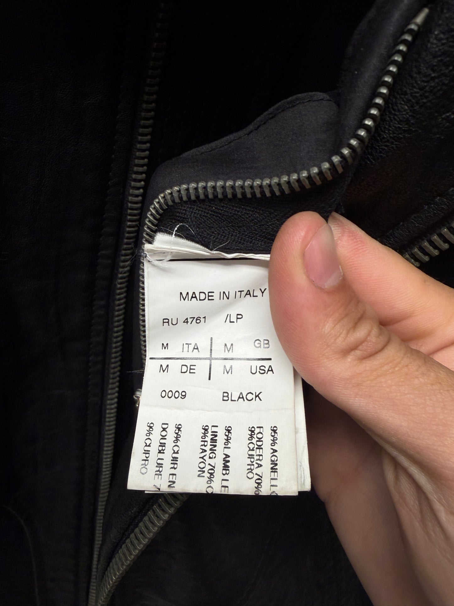Rick Owens O&M era Lambskin Leather ‘Intarsia’ High Neck Jacket