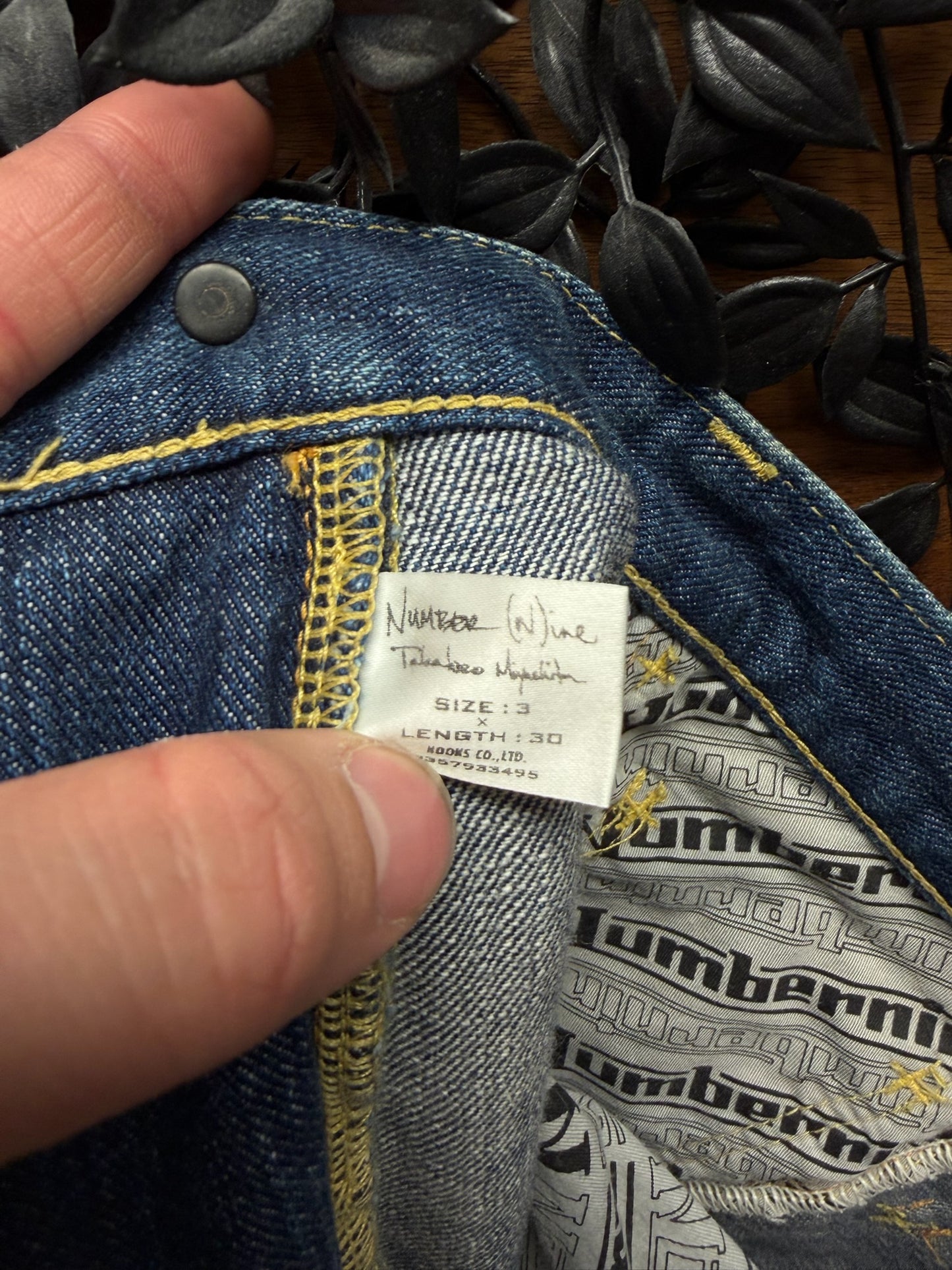 AW2004 Number (N)ine ‘Give Peace a Chance’ Blue Patchwork Denim