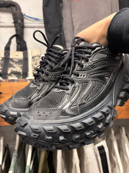 Balenciaga ‘Defender’ Black Tire Sole Low Top Sneakers