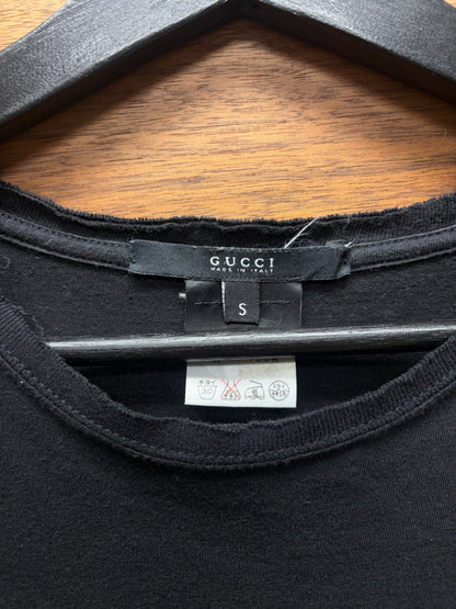 Gucci Black/Gold Minimal Logo Cutoff Cotton Tank Top