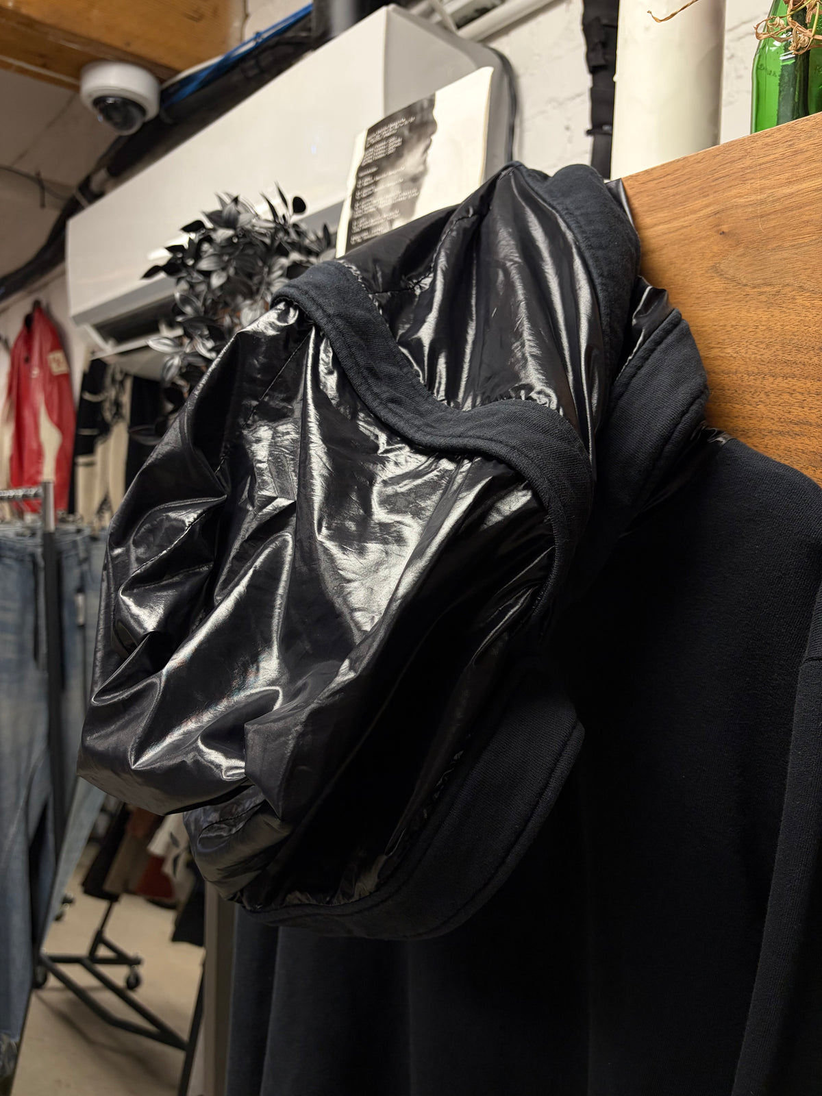 AW2007 Raf Simons ‘Alien Zip’ Black Cotton Double Hood Quarter Zip Hoodie
