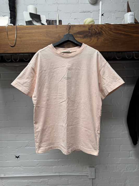 Acne Studios ‘Stockholm Logo’ Faded Pink Jersey Cotton T-Shirt