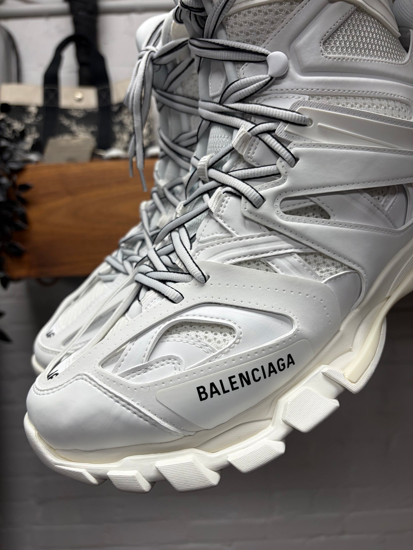 Balenciaga ‘Track Hike’ White High Top Athletic Sneakers