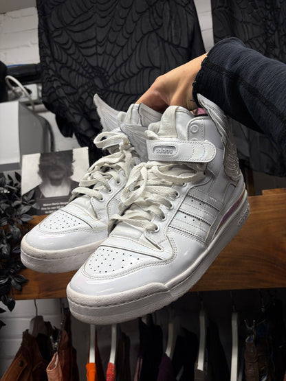 Jeremy Scott x Adidas ‘Wings 4.0’ Opal White ‘Forum’ High Top Sneakers