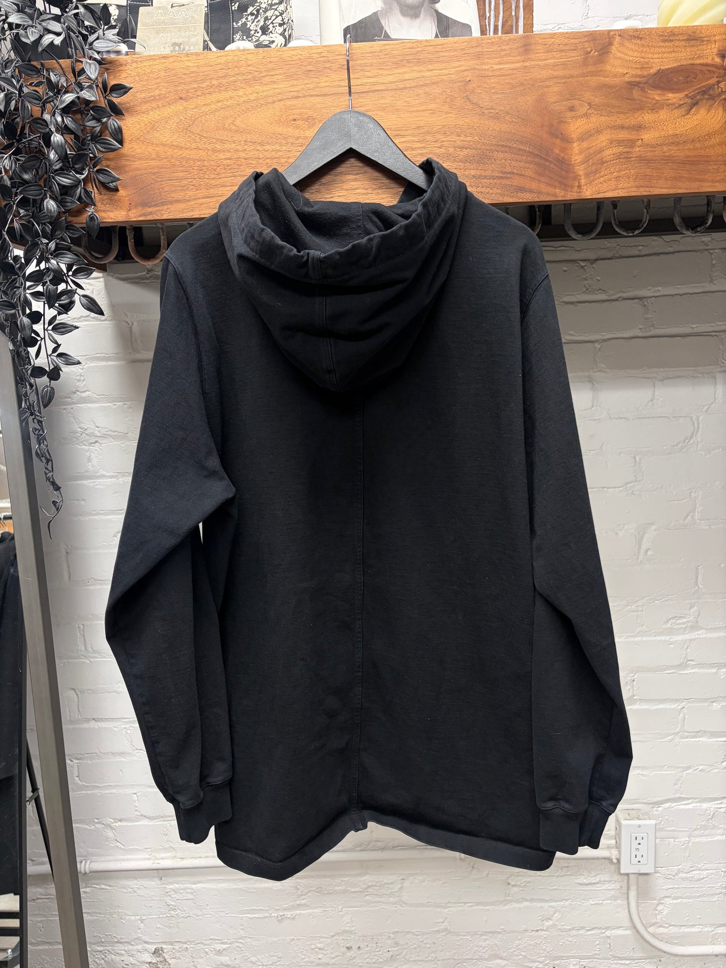 SS2019 Rick Owens ‘Babel’ Black Cotton Drawstring Hoodie