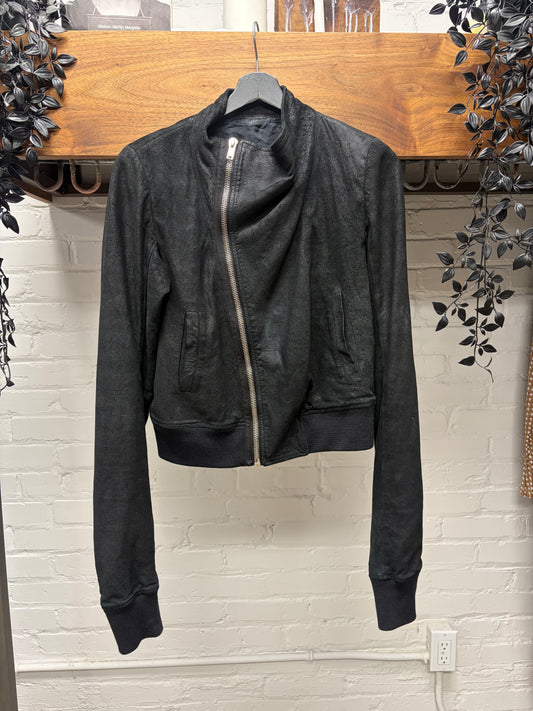 AW2008 Rick Owens ‘Stag’ Blistered Lambskin Leather Bomber Jacket