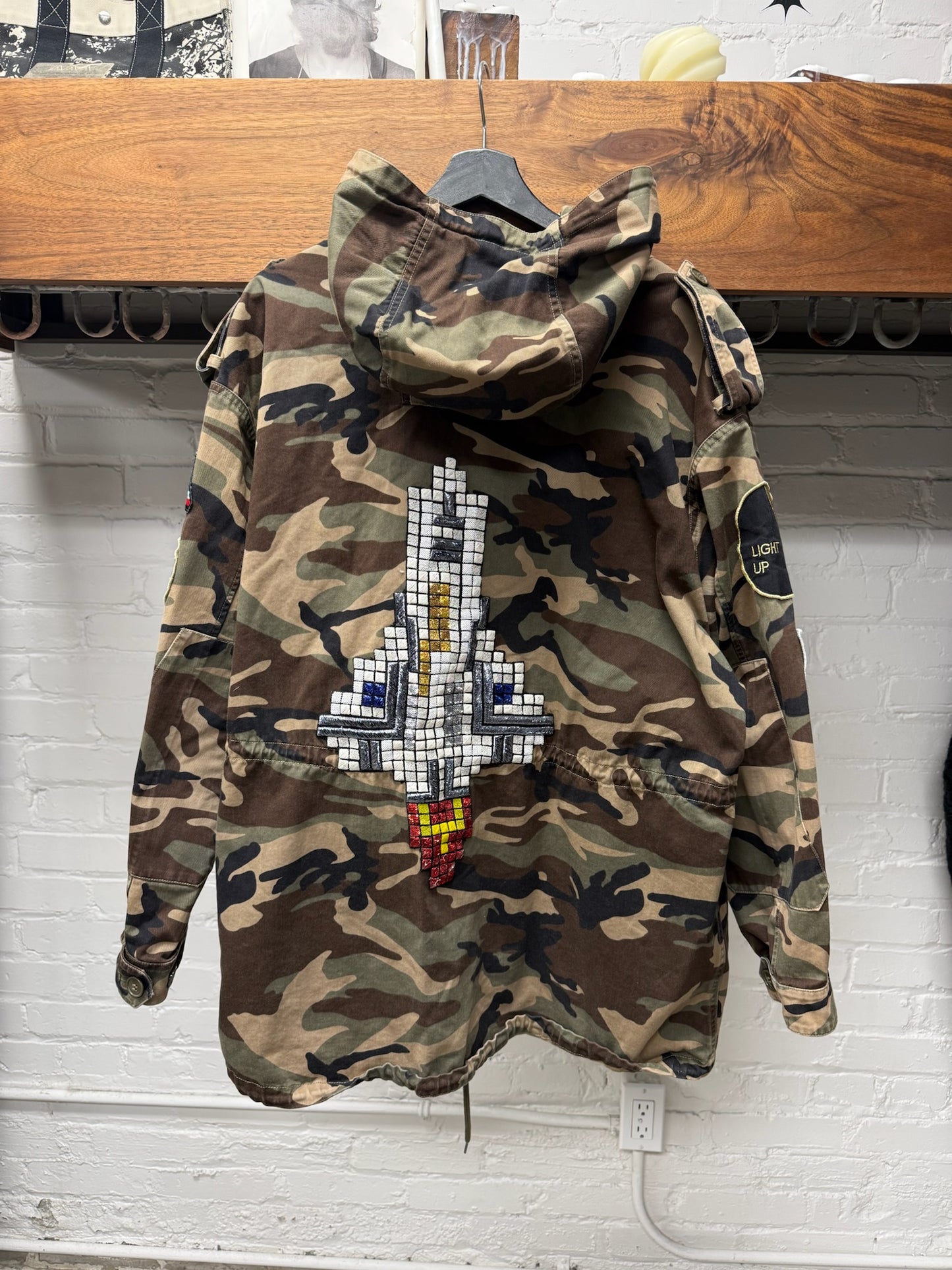 AW2015 Saint Laurent by Hedi Slimane ‘Rocket Ship’ Patched Military Jacket