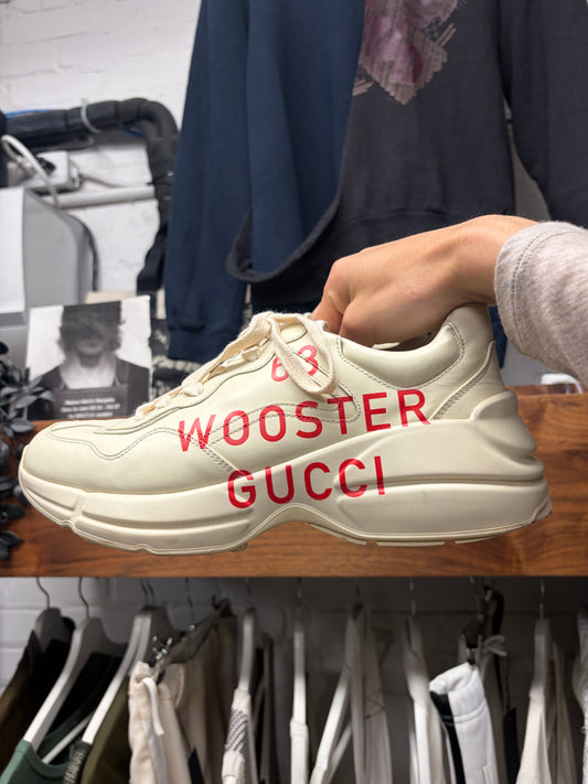 Gucci ‘Rhyton’ Wooster Cream White Low Top Leather Sneakers