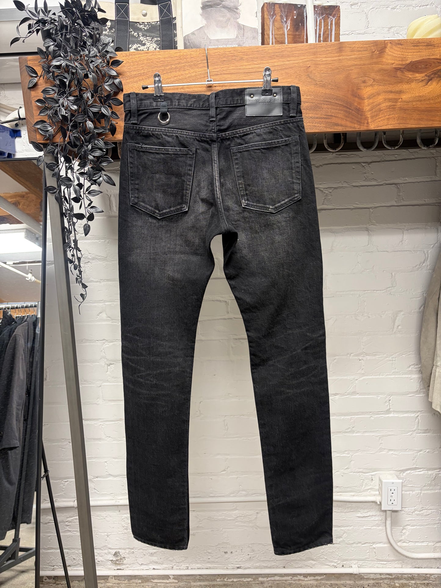 Takahiro Miyashita the Soloist ‘Piercing’ Distressed Black Skinny Jeans