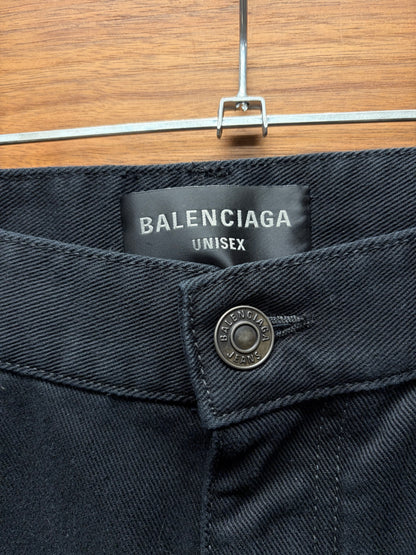 2024 Balenciaga ‘Flat Black’ Flared Cut Denim
