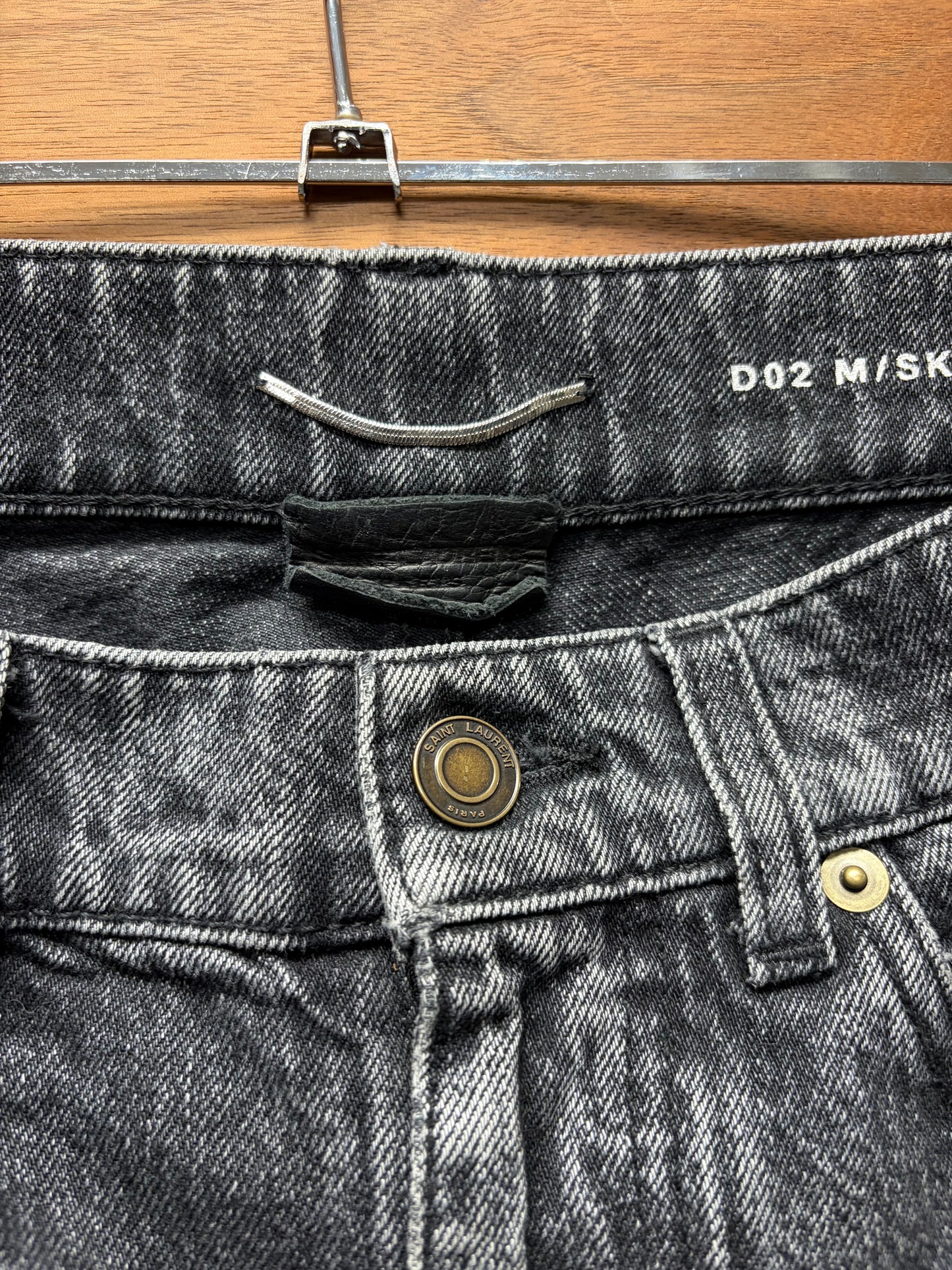 2017 Saint Laurent ‘D02’ Distressed Black Skinny Jeans